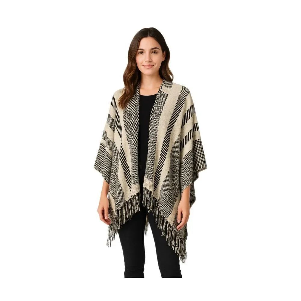Daytrip size OS striped Poncho.